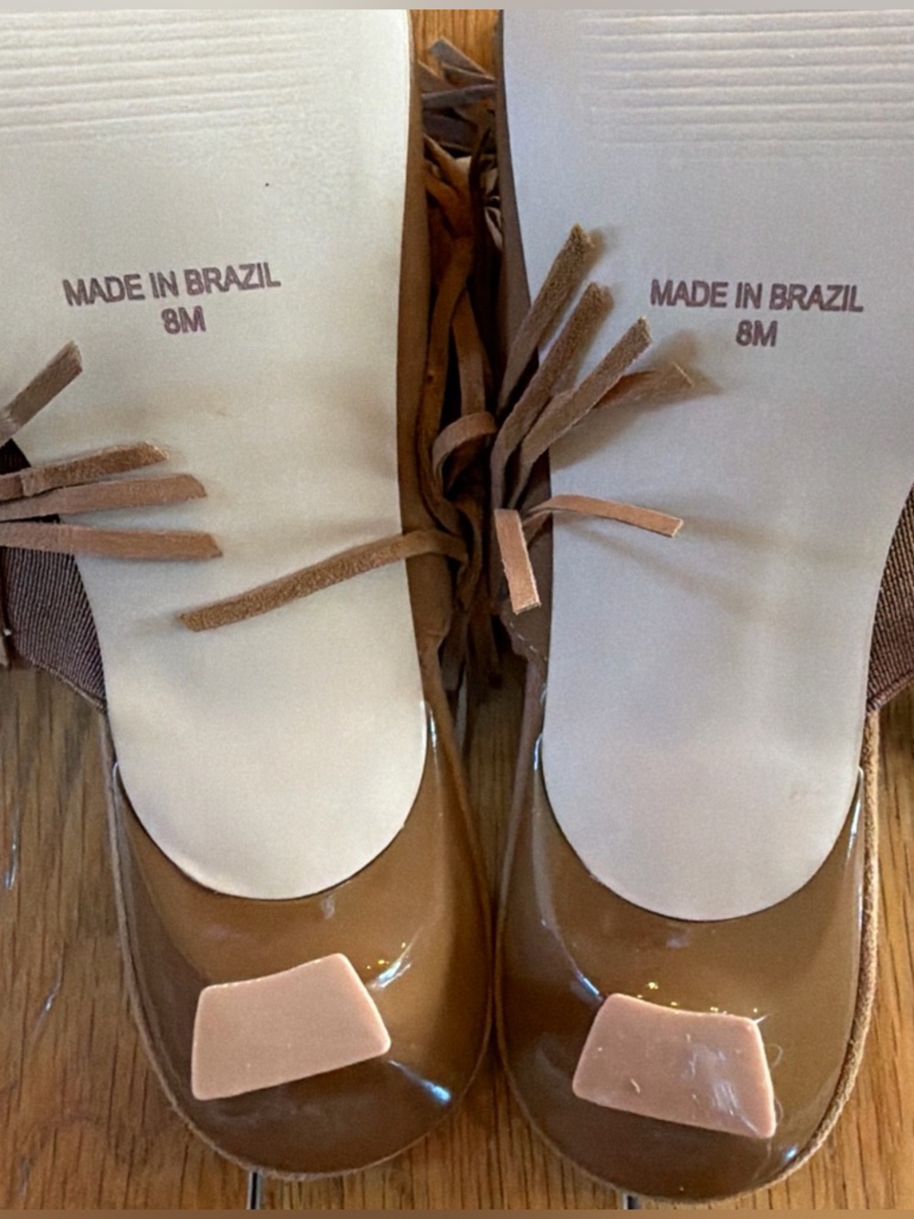 New Steve Madden Morina Slides Sandals Shoes Fringe Cognac Suede Square Toe Sz 8 - Picture 9 of 9